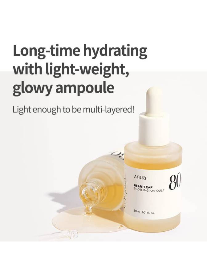 Skincare ampoule bottle with text on a white background