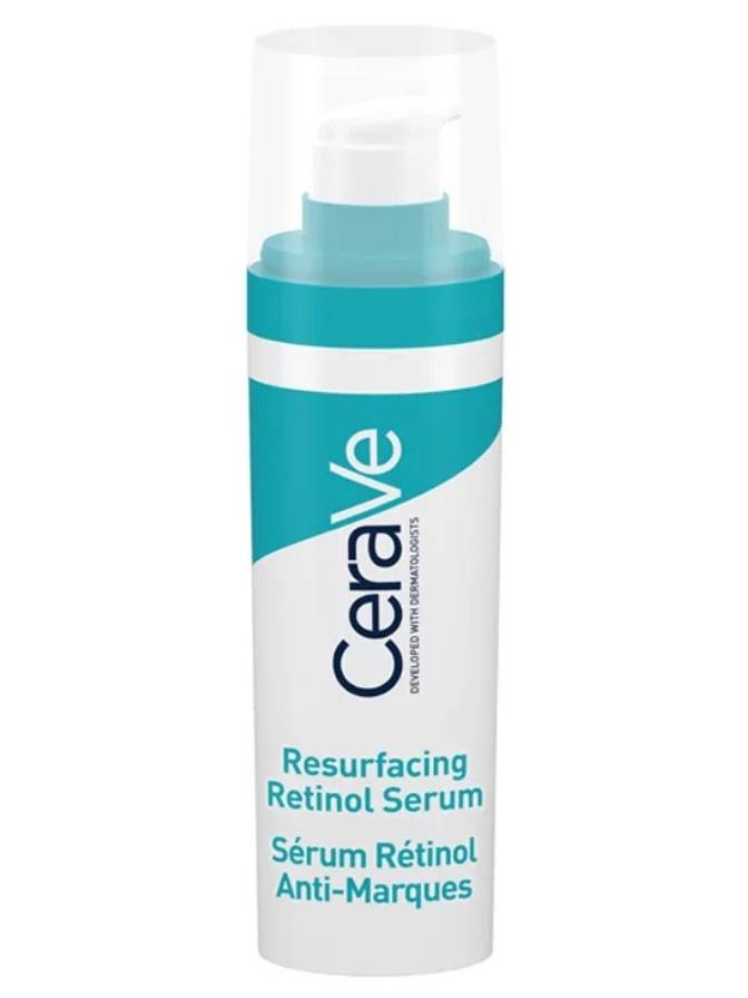 CeraVe Resurfacing Retinol Serum bottle on a white background