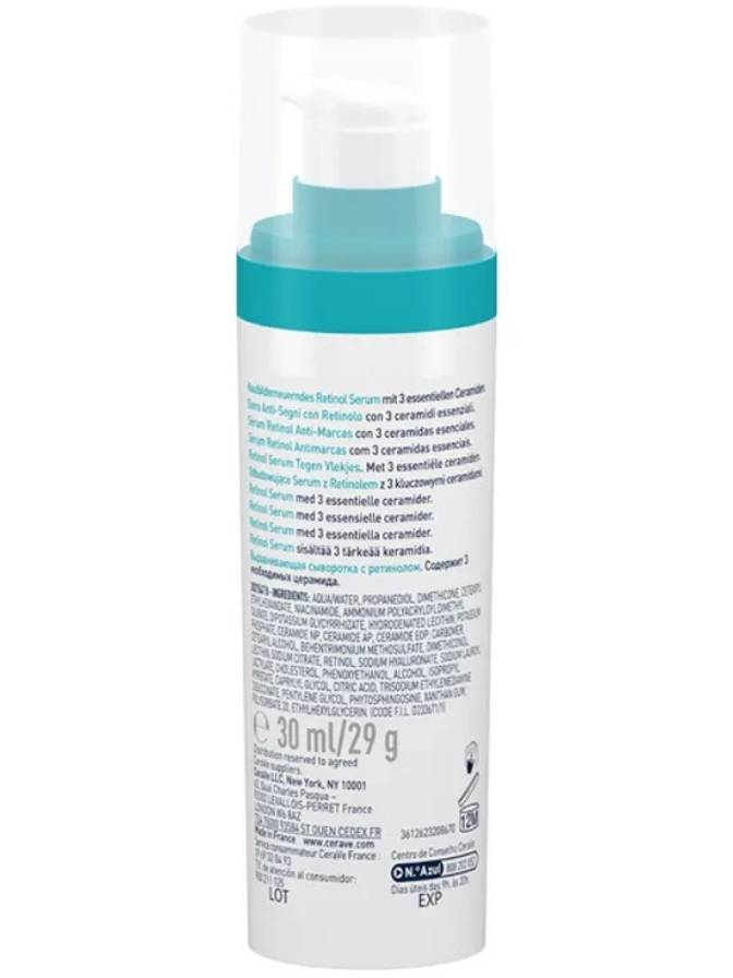 Skincare product bottle with text on a white background