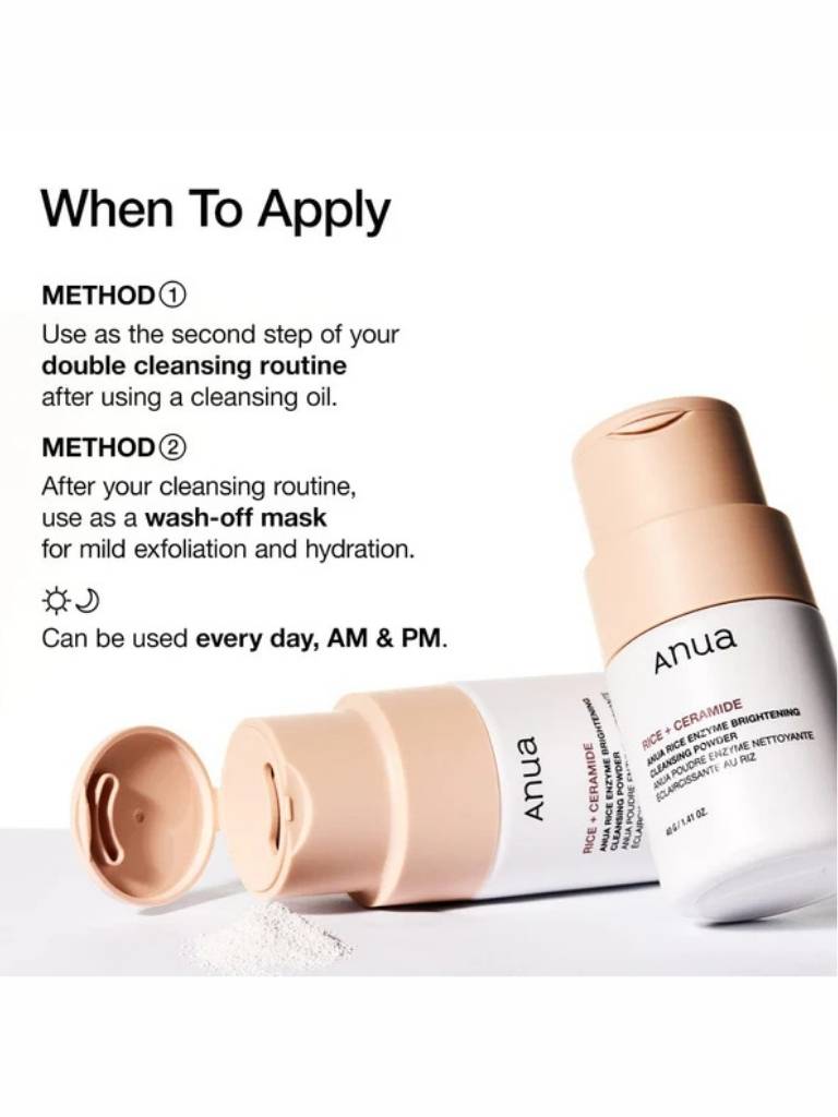 Anua skincare product with application instructions on a white background