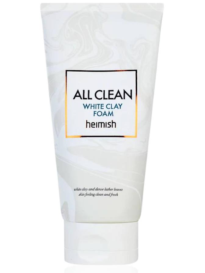Heimish All Clean White Clay Foam tube on a white background