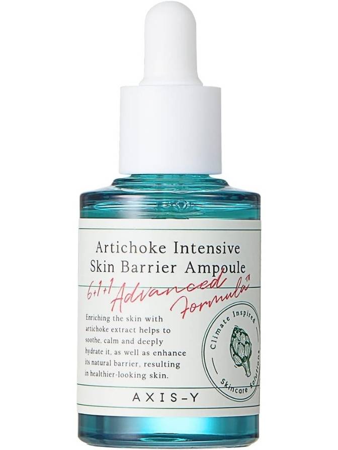 AXIS-Y Artichoke Intensive Skin Barrier Ampoule bottle on a white background