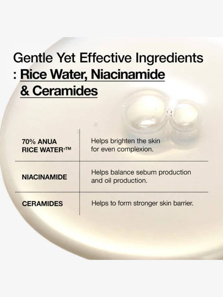 Product label with ingredients and their benefits on a white background