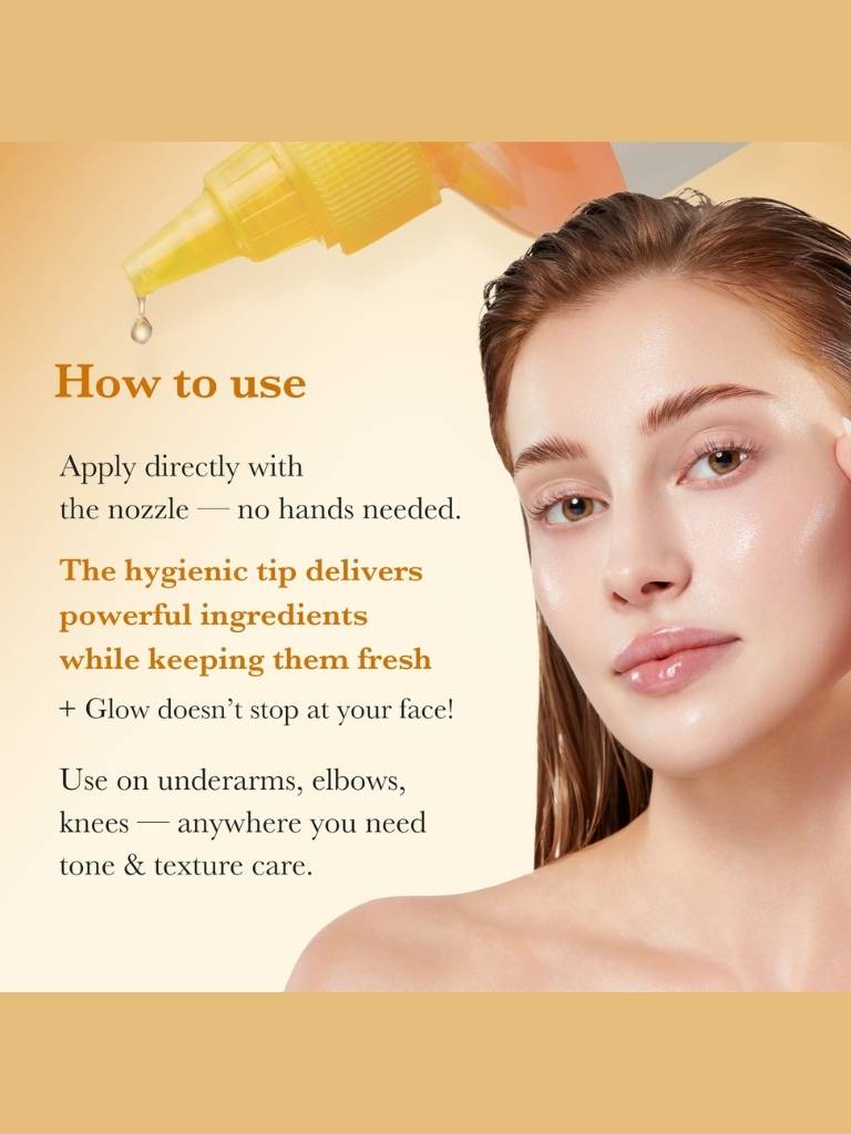 Product packaging with a woman's face and text on how to use it.
