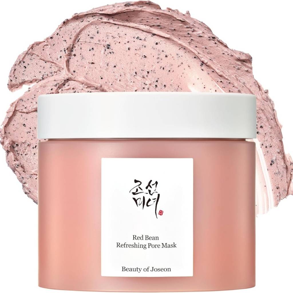 “Beauty of Joseon Red Bean Refreshing Pore Mask jar on white background – deep cleansing Korean clay mask”