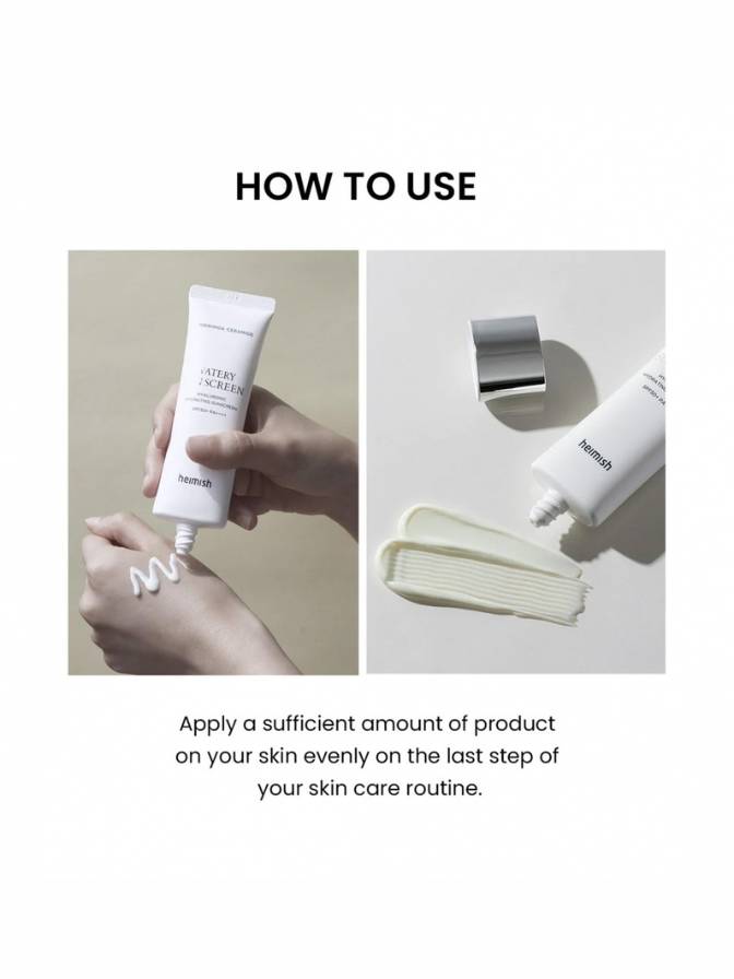 Instructions on how to use a skincare product with text and images of application.