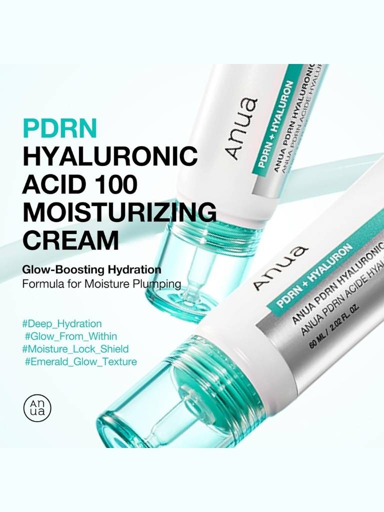 Anua PDRN Hyaluronic Acid 100 Moisturizing Cream packaging on a white background
