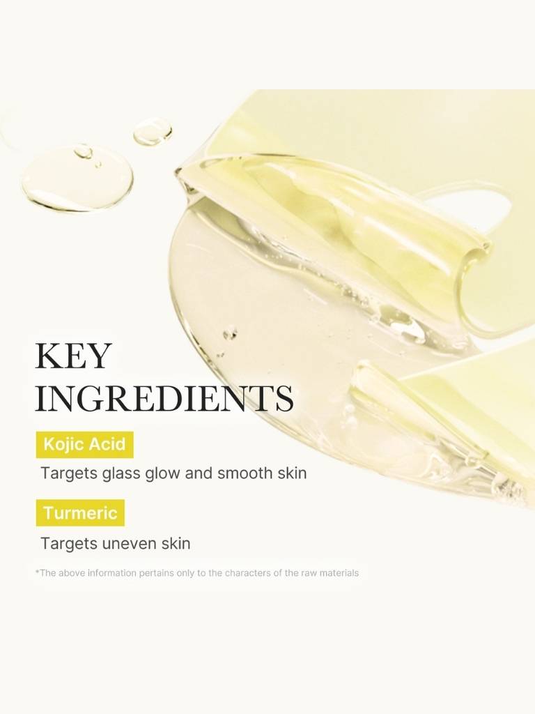 Skincare product with key ingredients listed on a white background