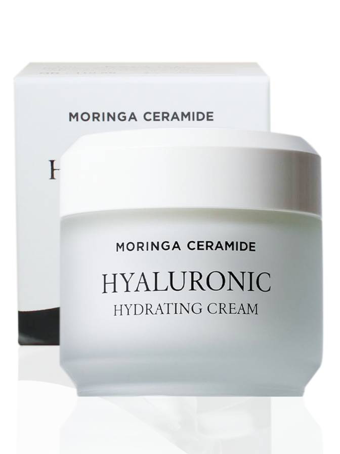 Moringa Ceramide Hyaluronic Hydrating Cream with packaging on a white background