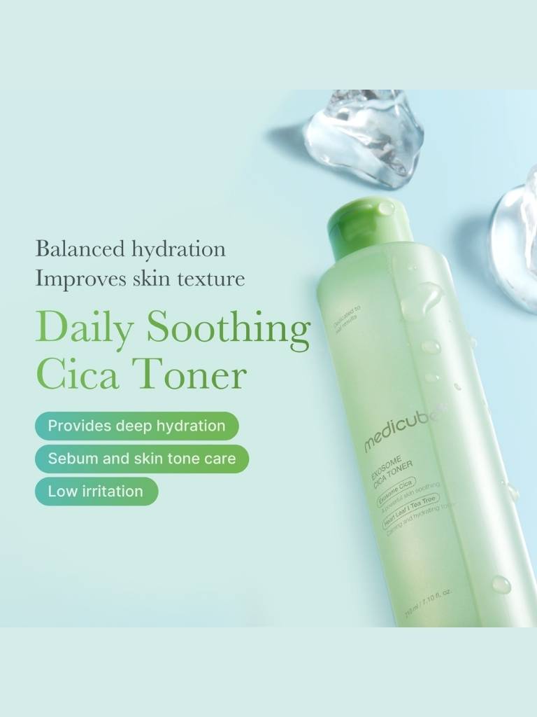 Green toner bottle with text on a light blue background