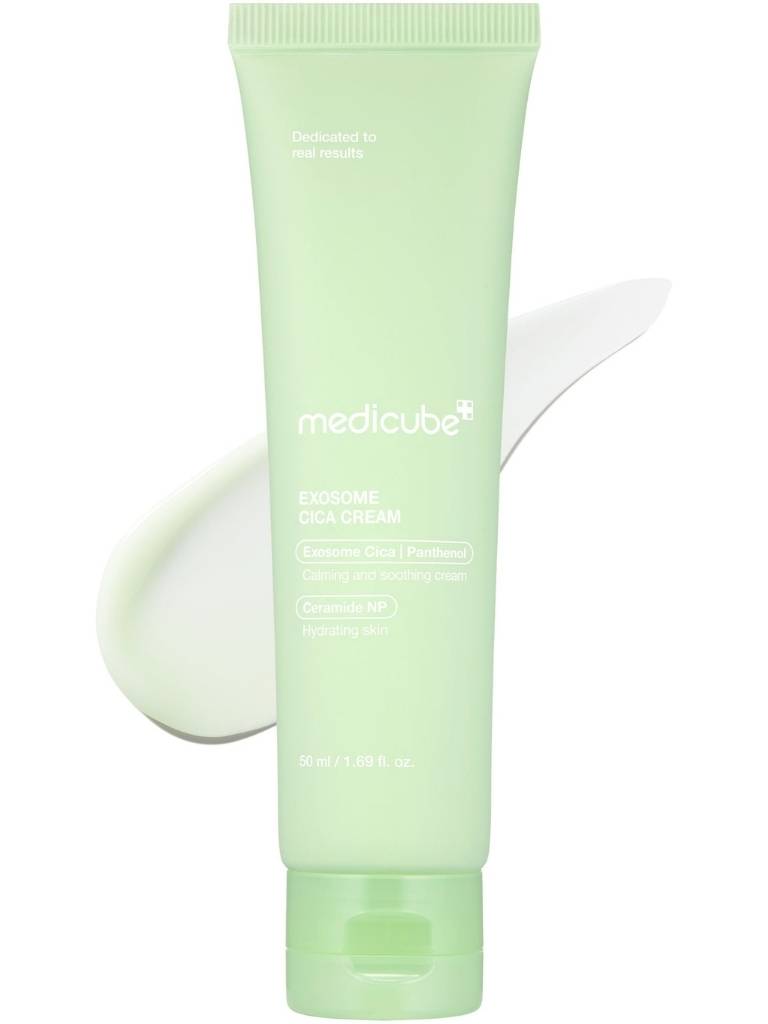 Green tube of Medicube cream on a white background