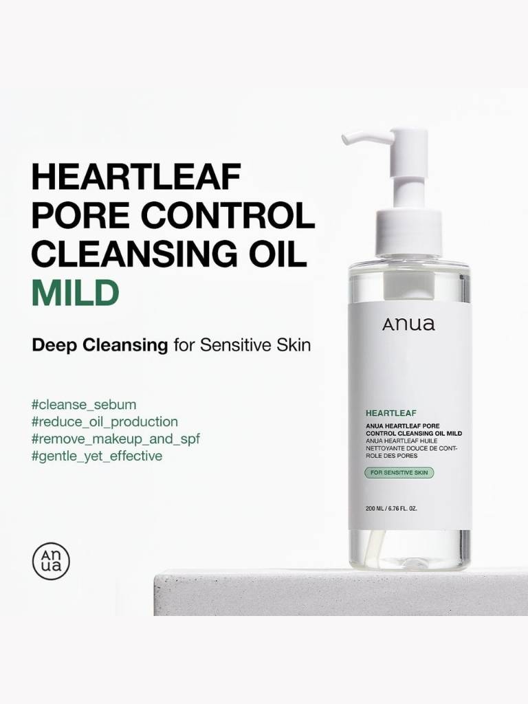 Anua Heartleaf Pore Control Cleansing Oil bottle on a white background