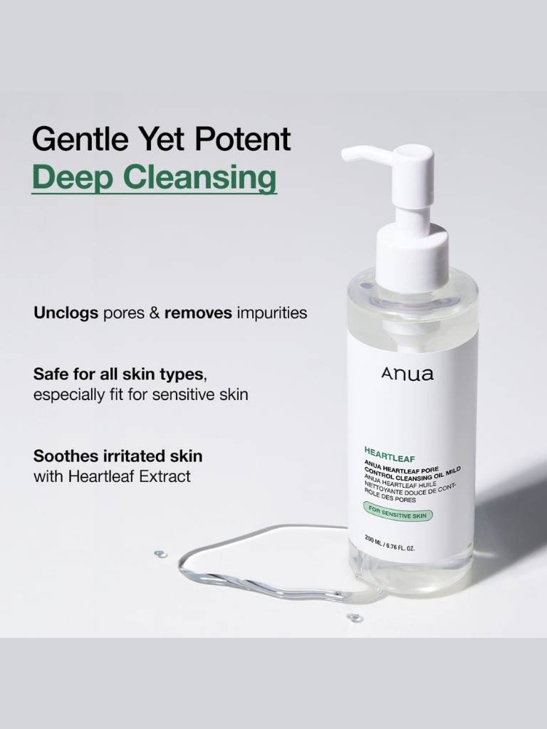 Anua deep cleansing product with pump on a light gray background