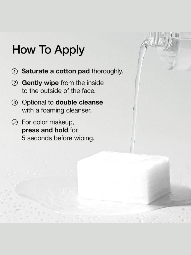 Instructions on how to apply a cotton pad with a white background