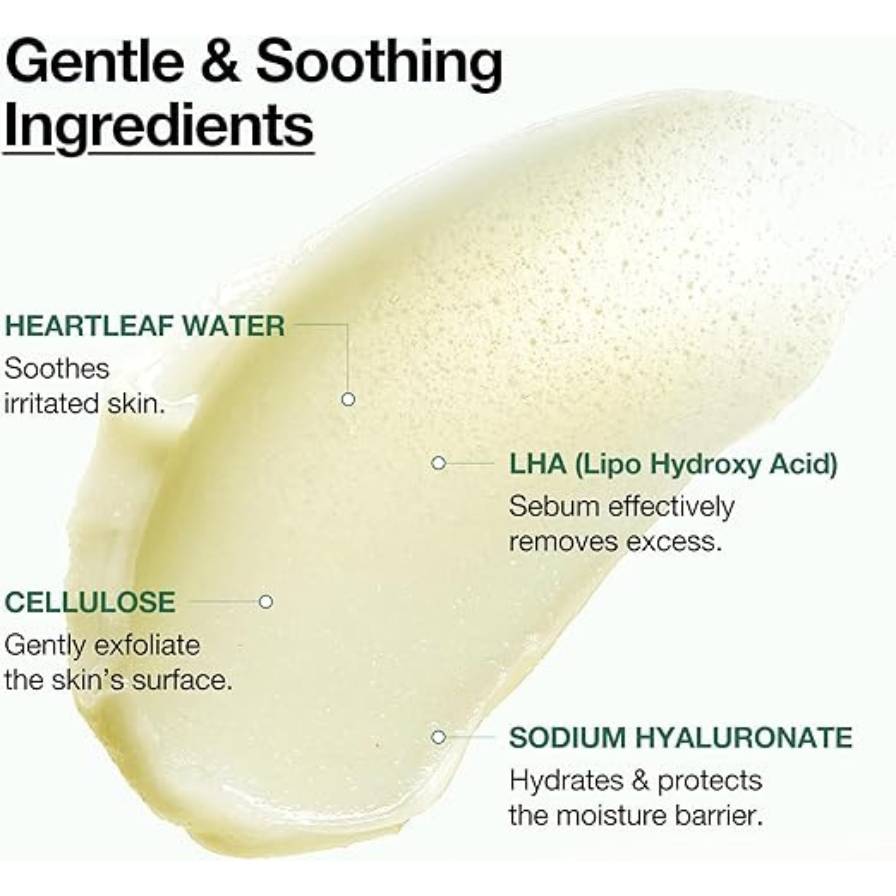 Gentle and soothing ingredients with a close-up of a skincare product.