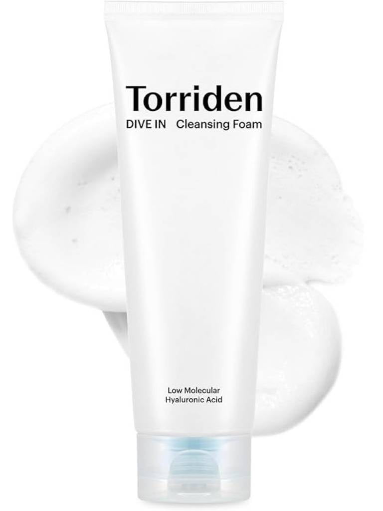 Torriden cleansing foam tube with white background