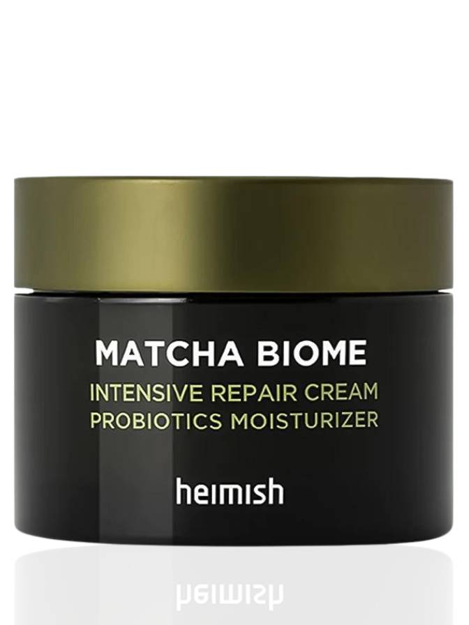 Heimish Matcha Biome Intensive Repair Cream jar on a white background