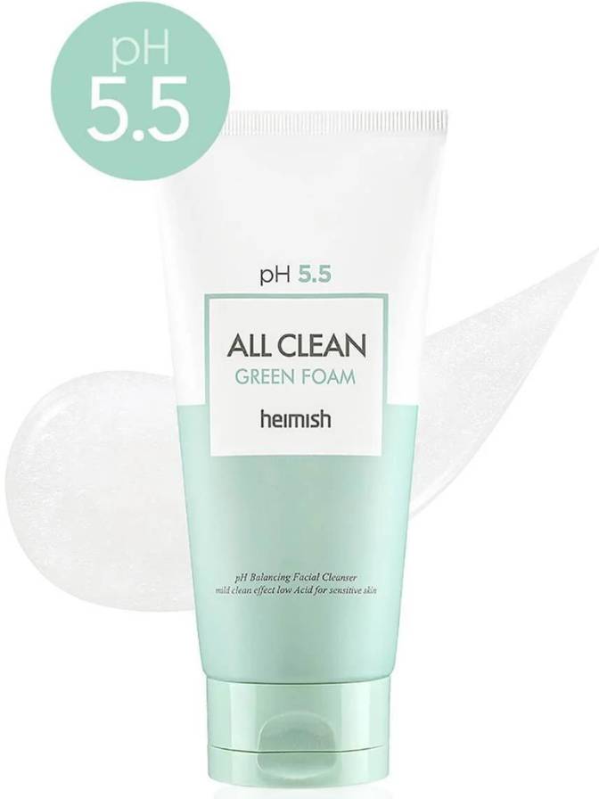 Heimish All Clean Green Foam with pH 5.5 label on a white background