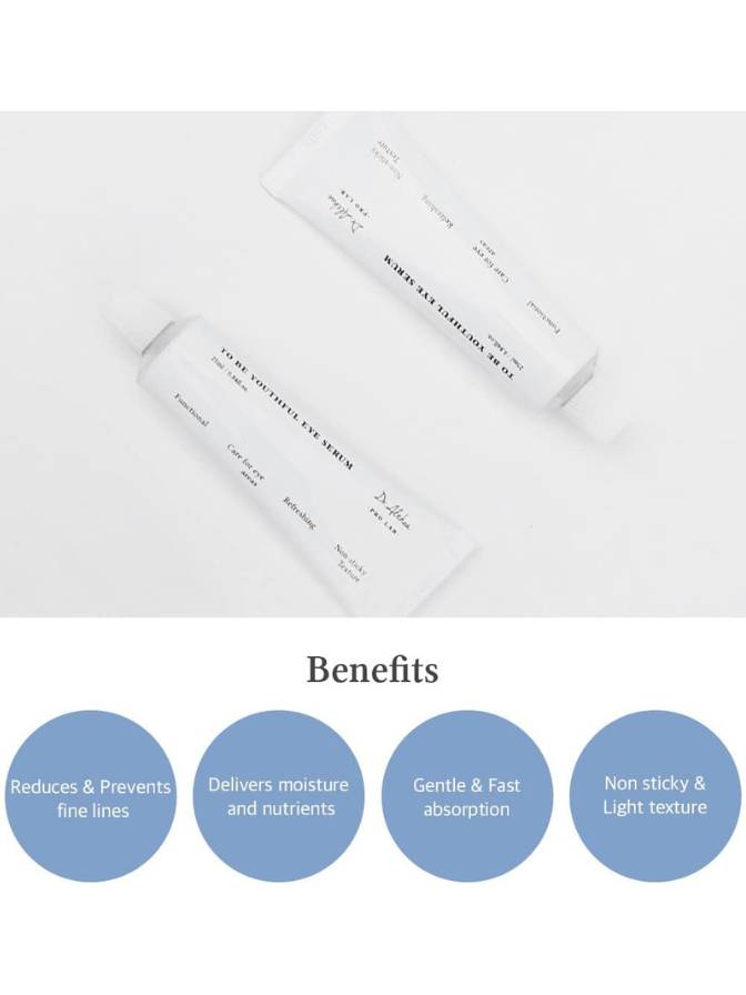 Cosmetic products with text on a white background