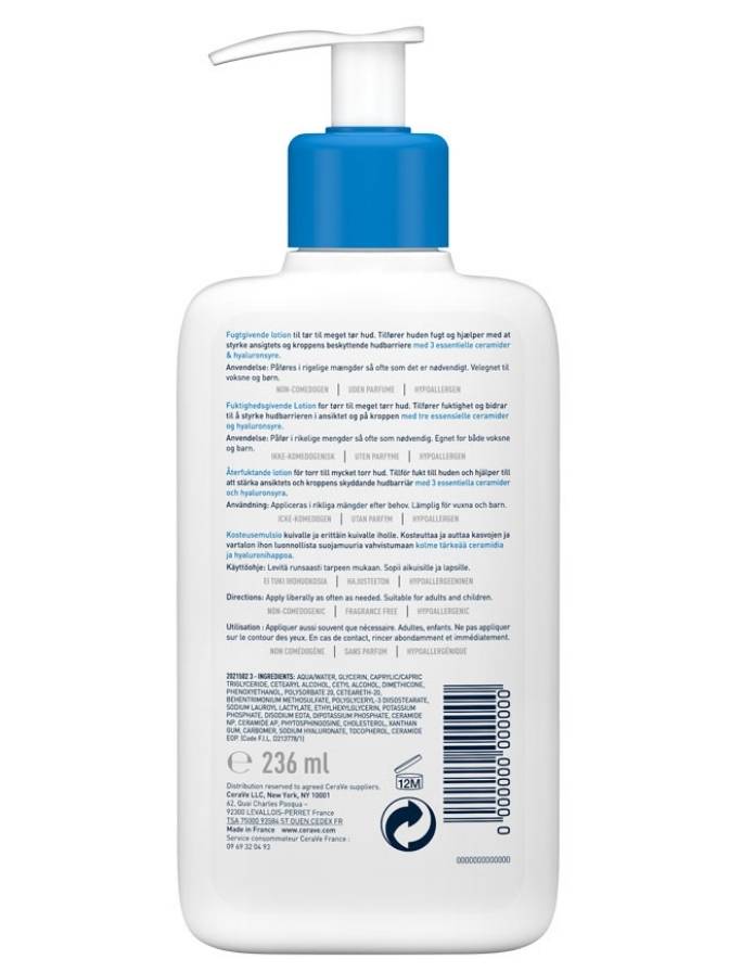 White bottle with blue pump on a white background