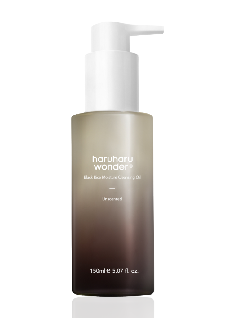 Bottle of haruharu wonder skincare product on a white background