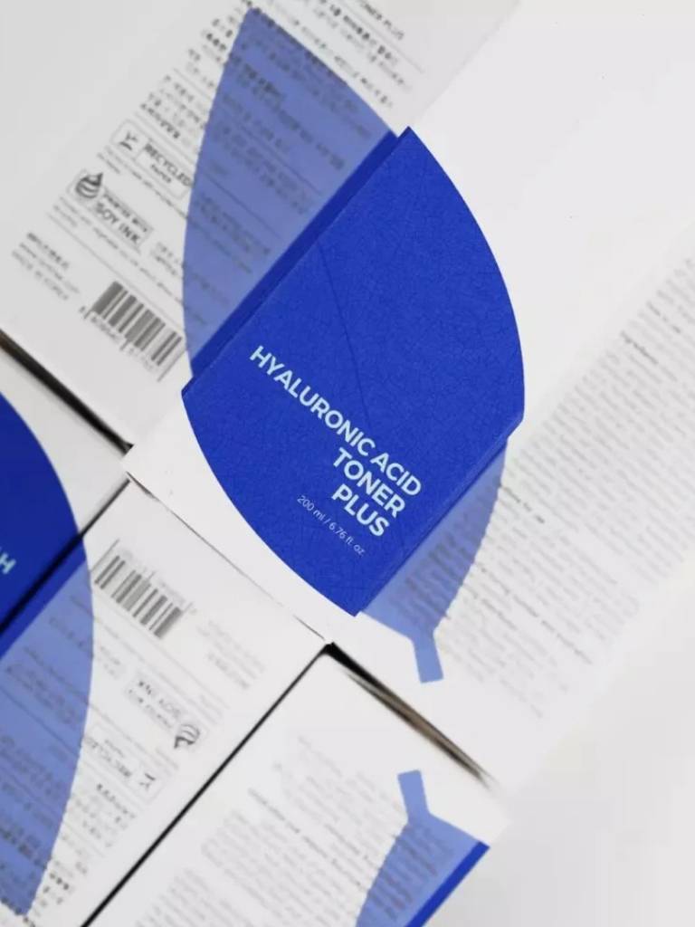 Blue packaging of Hyaluronic Acid Toner Plus on a white background