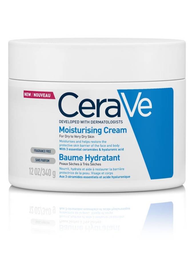 CeraVe moisturizing cream jar on a white background