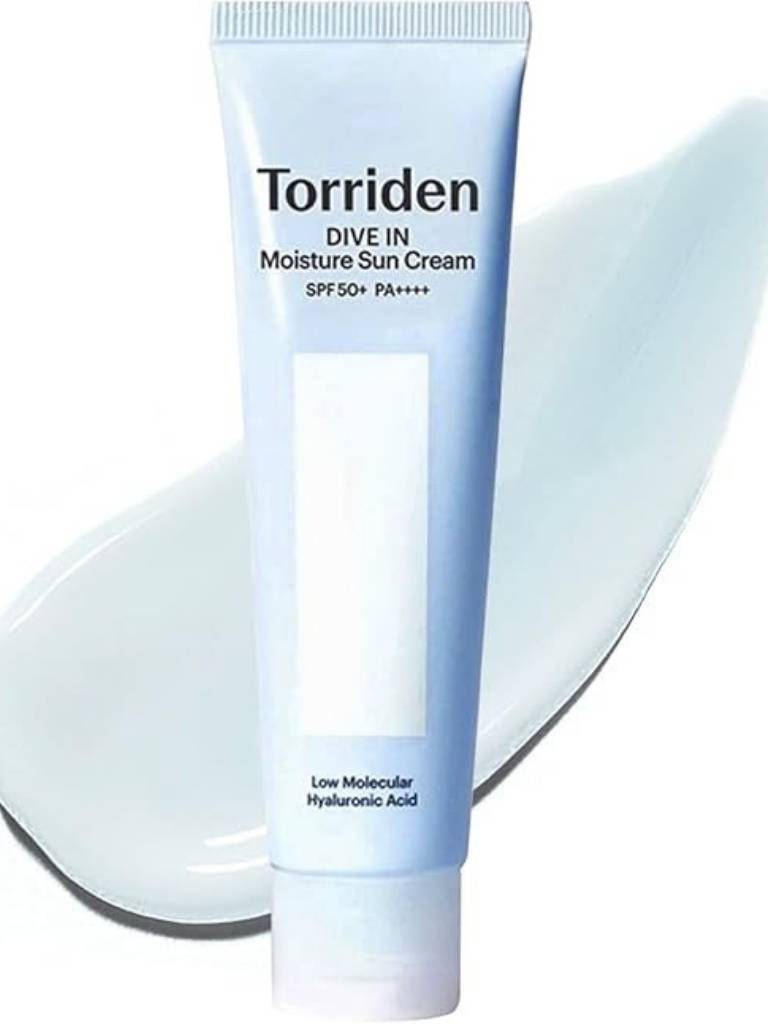 Torriden Dive In Moisture Sun Cream tube on a white background