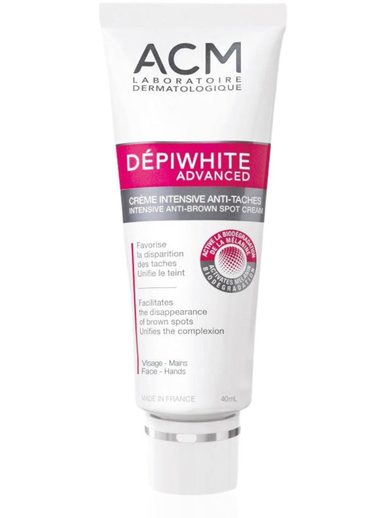 ACM Depiwhite Advanced cream tube on a white background