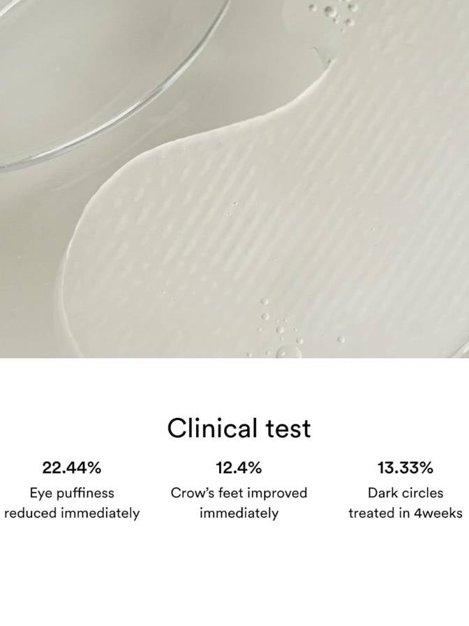 Close-up of skin texture with clinical test results on a white background