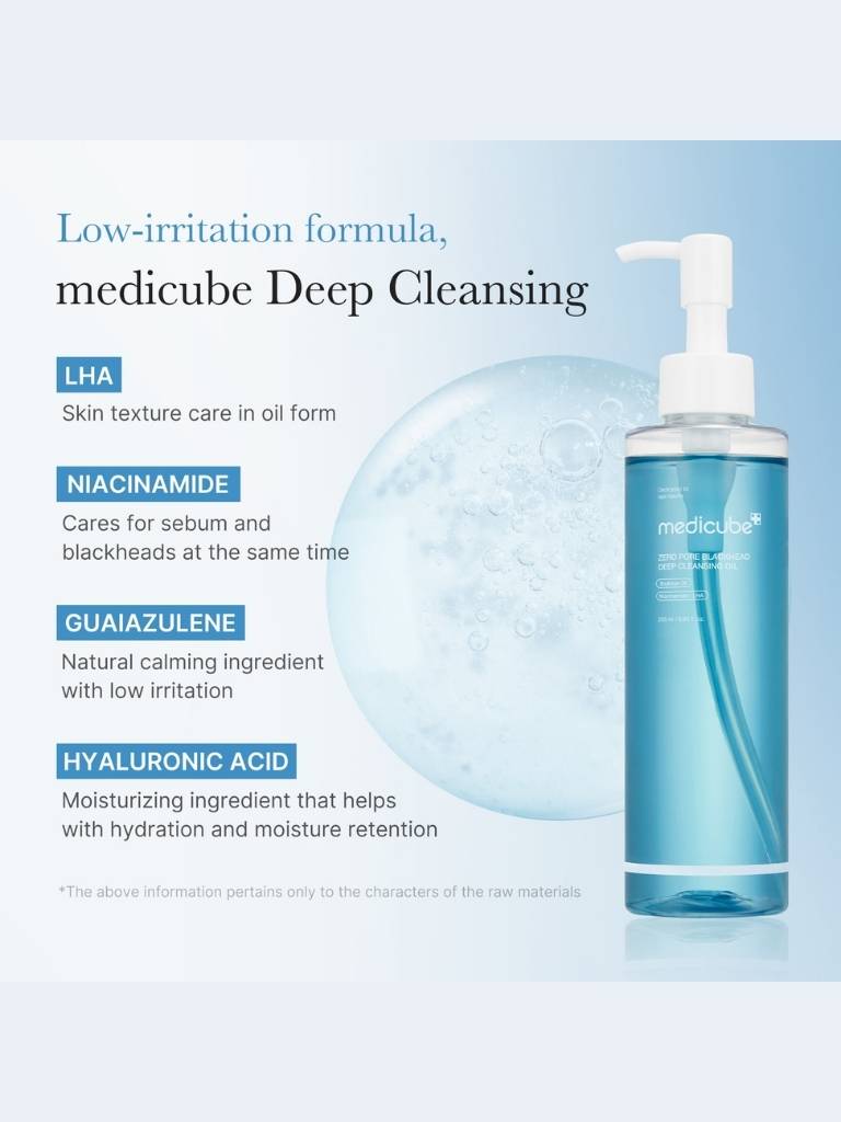 Medicube Deep Cleansing product with text on a light blue background