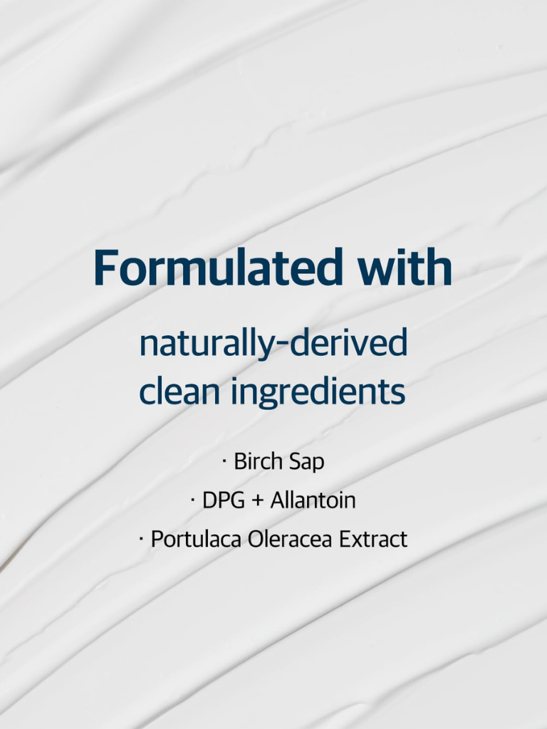 Text on a white background indicating natural ingredients used in a product.