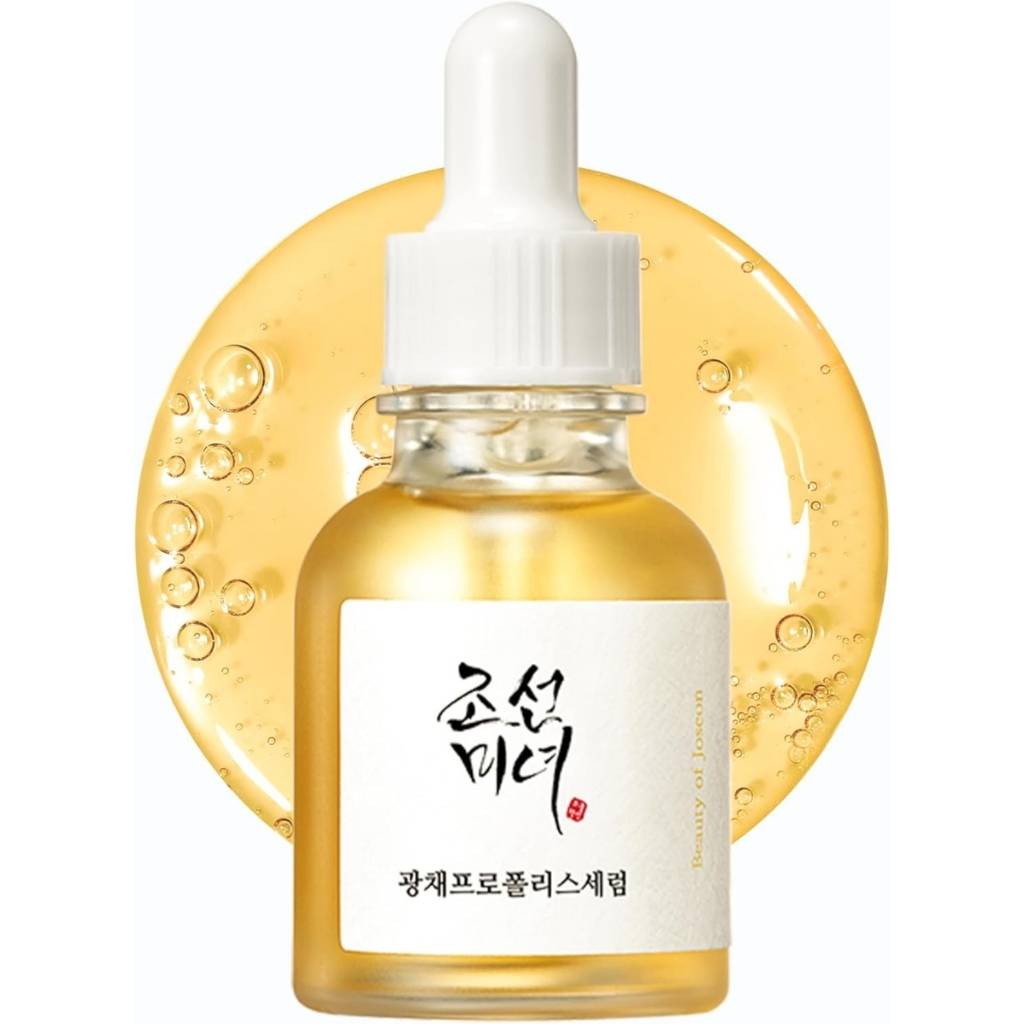 “Beauty of Joseon Glow Serum Propolis + Niacinamide bottle on white background – brightening Korean serum”
