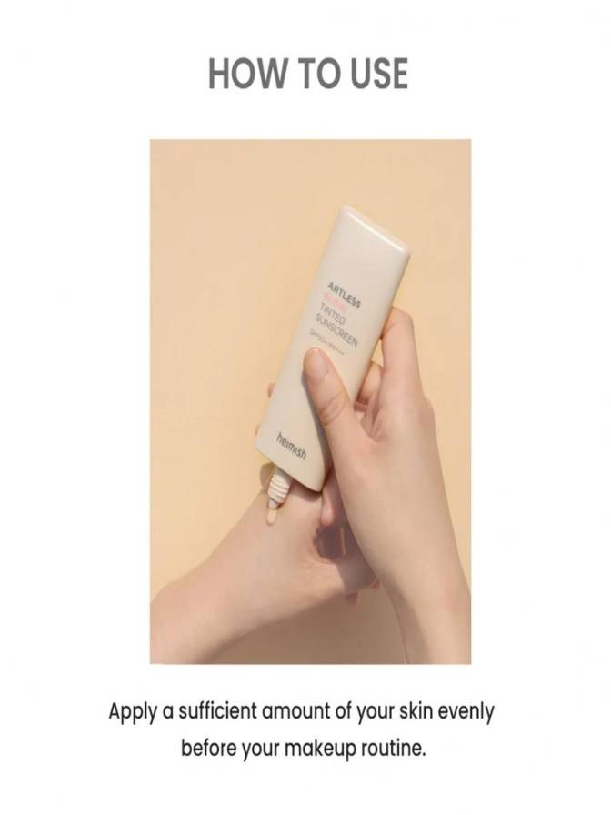 Hand holding a skincare product with text on how to use it.