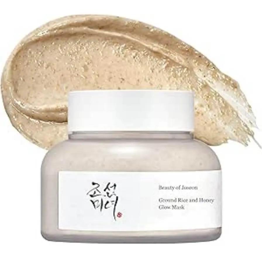 Jar of Beauty of Joseon Ground Rice and Honey Glow Mask with a swatch of mask on a white background