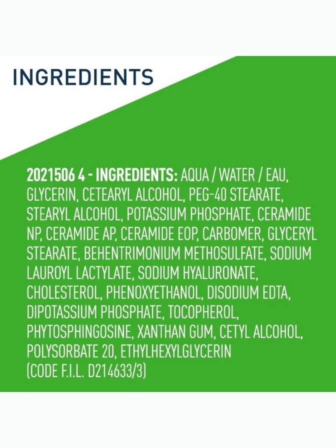 List of ingredients on a green background