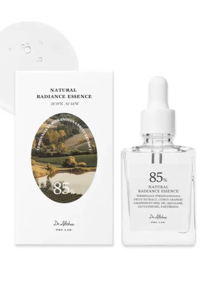 Dr. Alfredo Natural Radiance Essence bottle and packaging on a white background