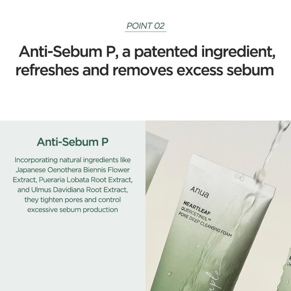 ANUA Cleansing Foam | Heartleaf Quercetinol Cleanser | arganabeauty.ae