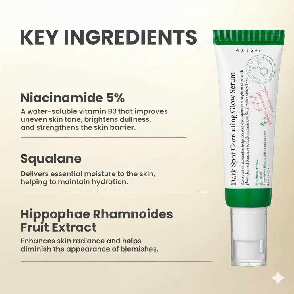 “Model applying AXIS-Y Dark Spot Correcting Glow Serum – fade dark spots and even skin tone”
