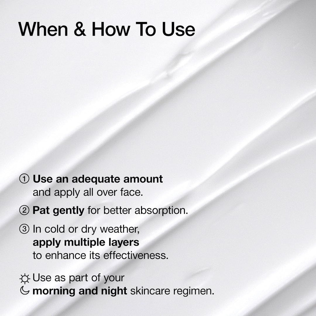 Instructions on using a skincare product with text on a white background