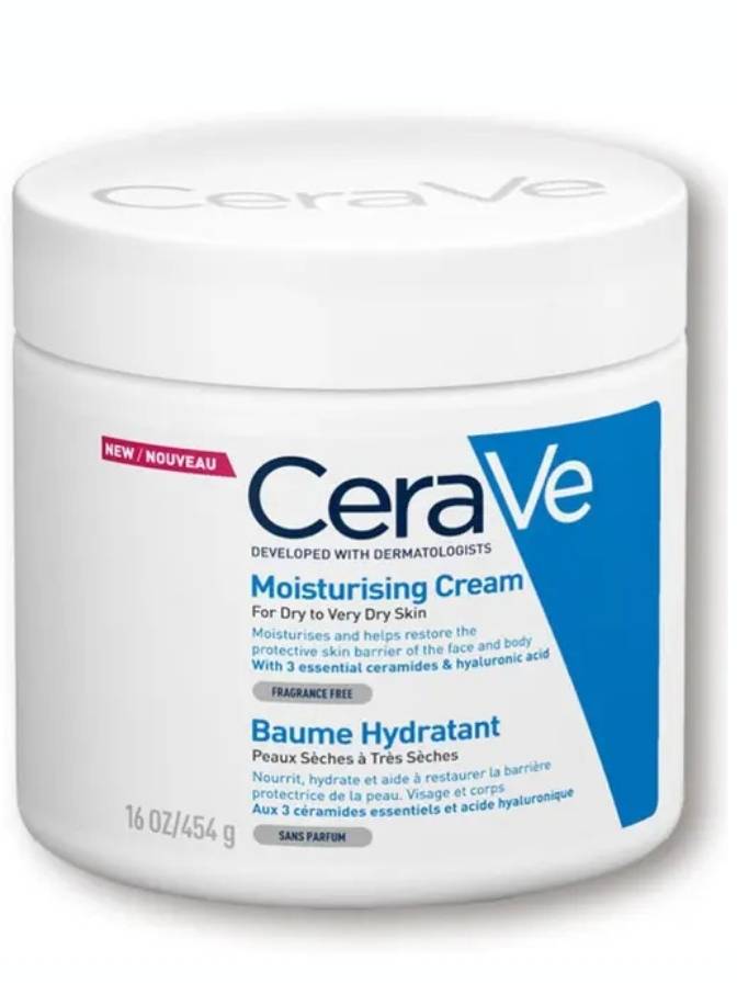 CeraVe moisturizing cream jar on a white background