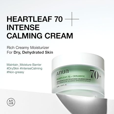Anua Heartleaf 70 Intense Calming Cream jar on a white background