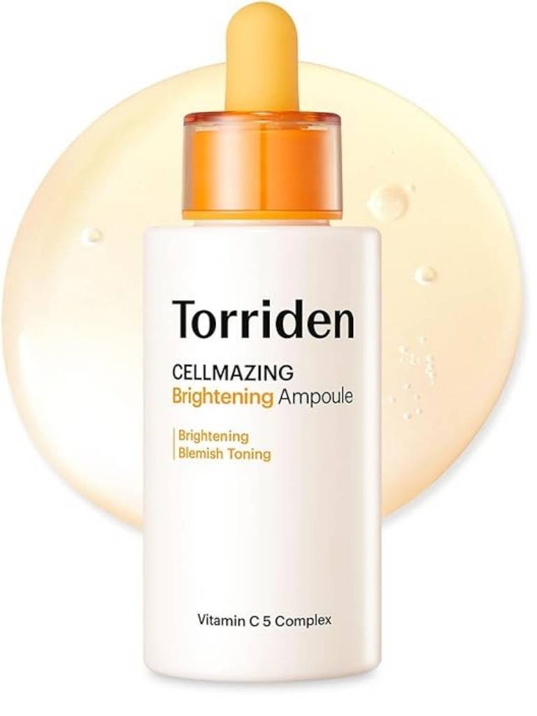 Torriden Cellmazing Brightening Ampoule bottle with dropper on a white background