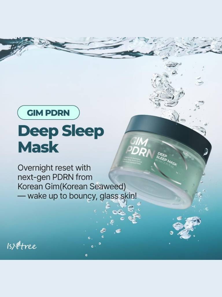 GIM PDRN Deep Sleep Mask with water splash background