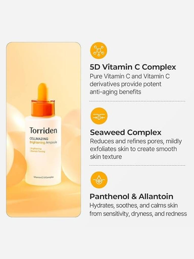 Torriden skincare product packaging with ingredients listed on a white background