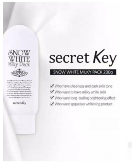 Secret Key Snow White Milky Pack packaging with text on a white background