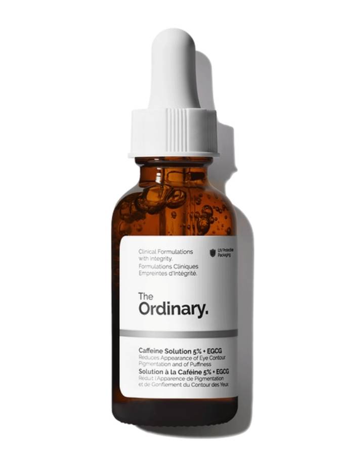 The Ordinary skincare serum bottle with dropper on a white background