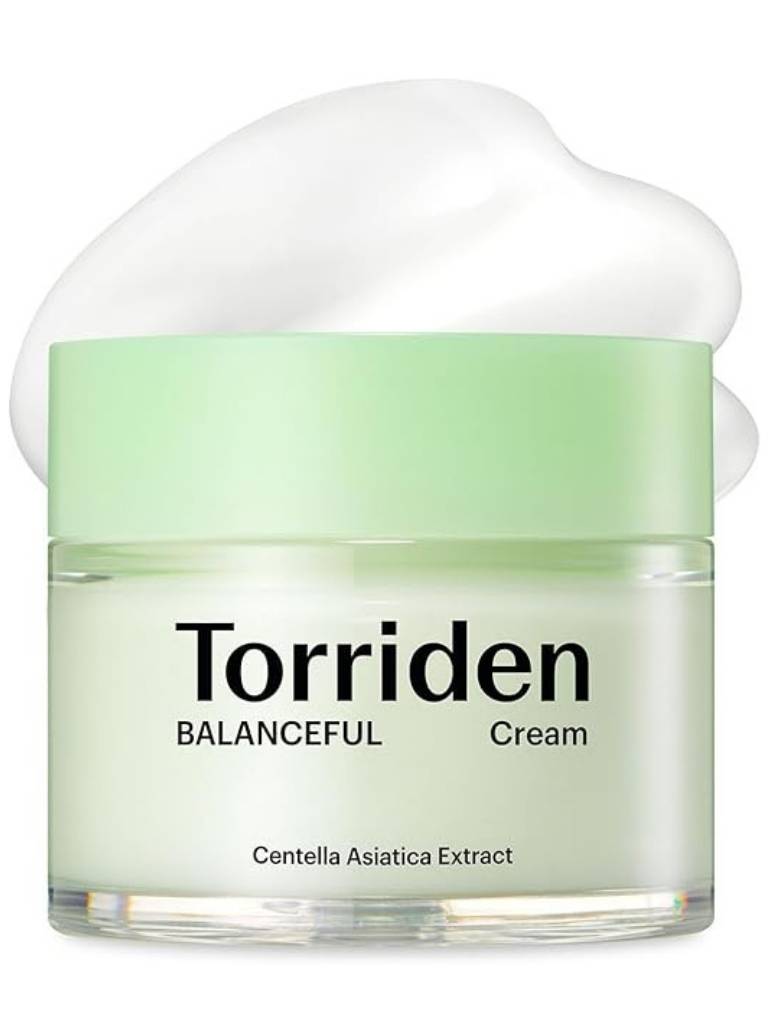 Torriden Balanceful Cream jar with white cap on a white background