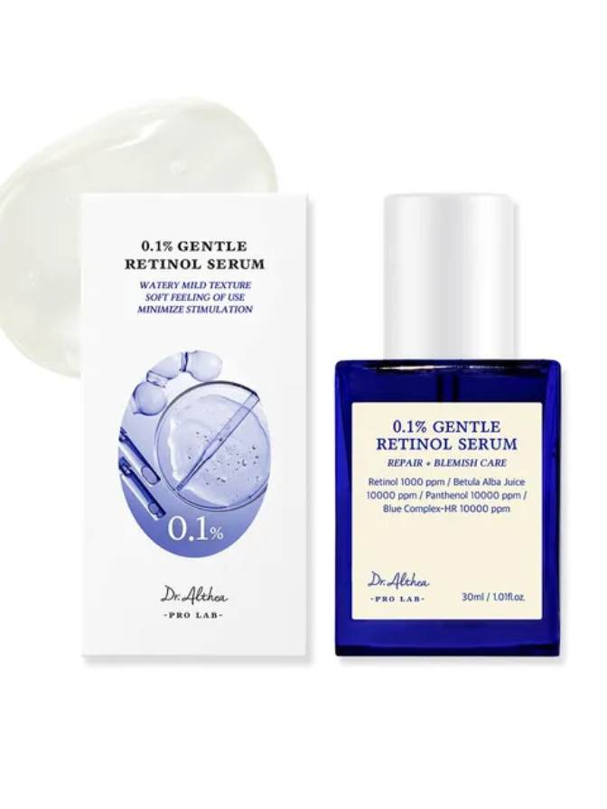 Dr. Althea 0.1% Gentle Retinol Serum packaging on a white background