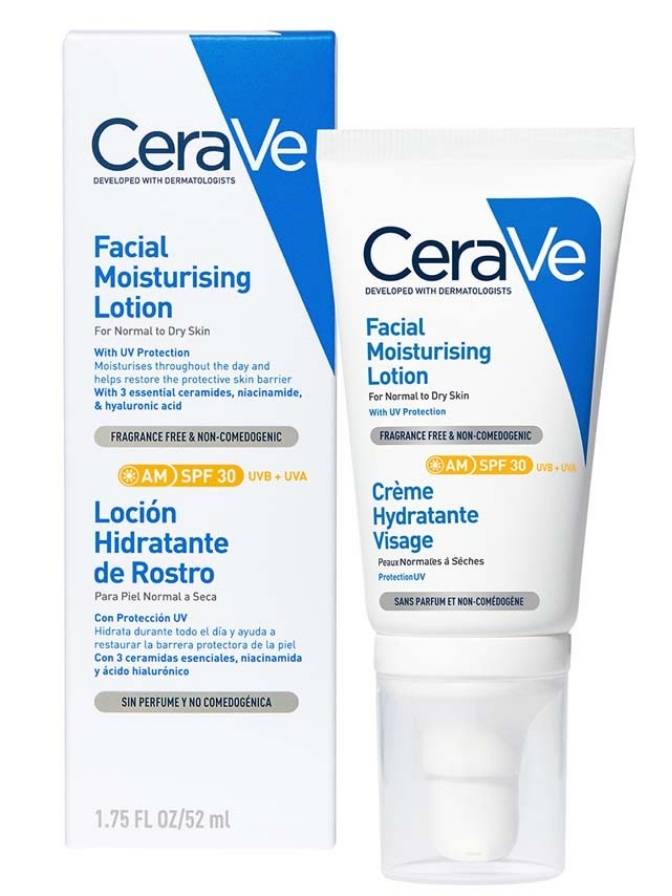 CeraVe facial moisturizing lotion packaging on a white background
